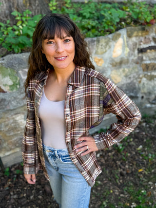 Frayed Plaid Button Down