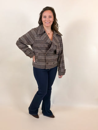 Hudson Plaid Cropped Jacket