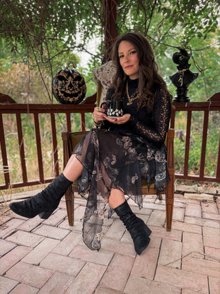 Ghost Pattern Stoneware Coffee Mug - Halloween Decor