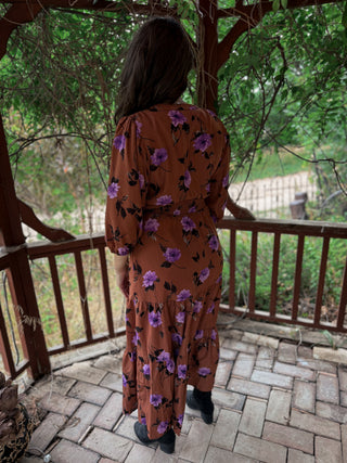 Dusky Rose Floral Maxi Dress