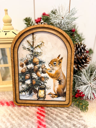 Arch Top Christmas Highland Framed Art