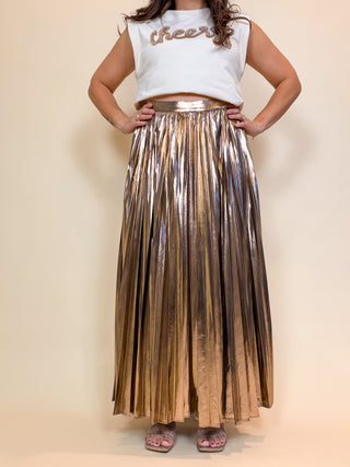Midnight Toast Pleated Skirt