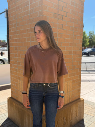 Mineral Washed Cropped Tee
