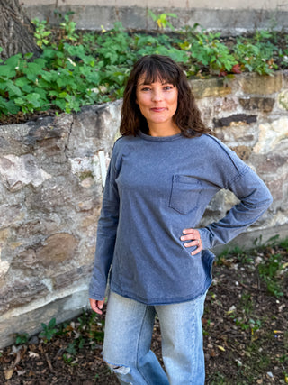 Washed Edge Knit Top