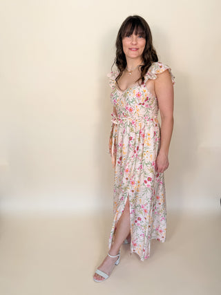 Blush Garden Midi Dress