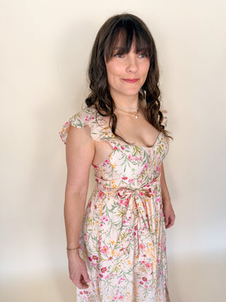 Blush Garden Midi Dress
