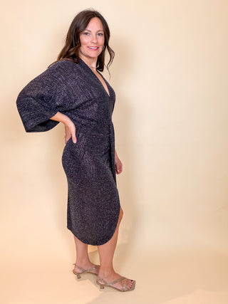 Midnight Muse Metallic Midi Dress