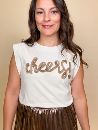Cheers Embroidered Tee