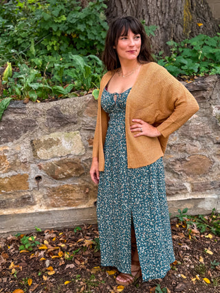 Autumn Bloom Floral Midi Dress