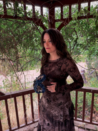 Midnight Botanica Mesh Top