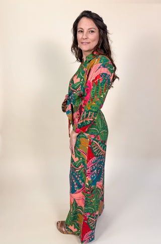 Palm Riviera Tie-Front Blouse