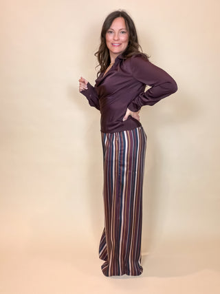 Marlowe Metallic Stripe Pants