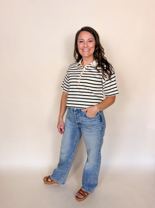 Class Monitor Striped Knit Polo