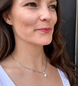 Eve Chain Multi Strand Necklace in White Pearl