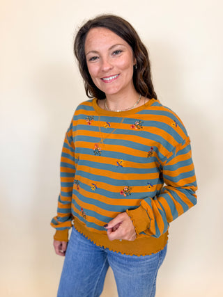 Posy Stripe Sweatshirt