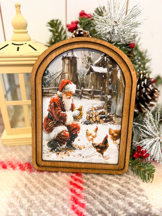 Arch Top Christmas Highland Framed Art