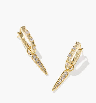 Fate Gold Charm Huggie Earrings by Kendra Scott