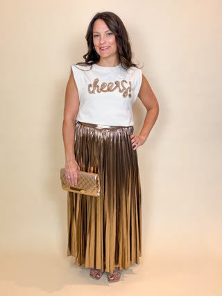 Midnight Toast Pleated Skirt