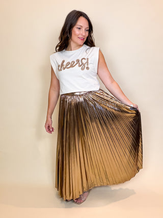 Midnight Toast Pleated Skirt