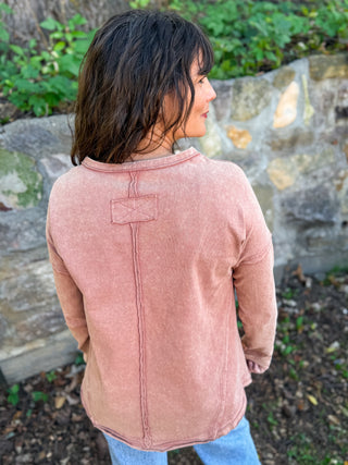 Washed Edge Knit Top