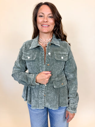 Prescott Peplum Corduroy Jacket