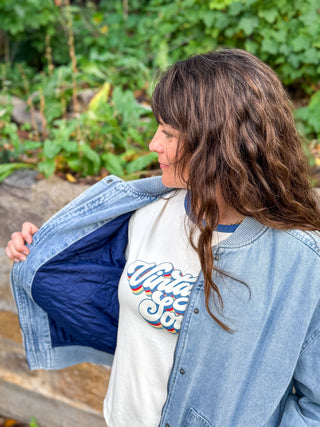 Skyline Denim Bomber Jacket