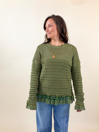 Meadowlark Lace-Inset Sweater