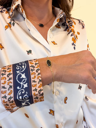 Tiger Striped Elaina Delicate Chain Bracelet