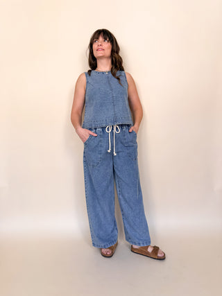Langley Wide Leg Denim Pants