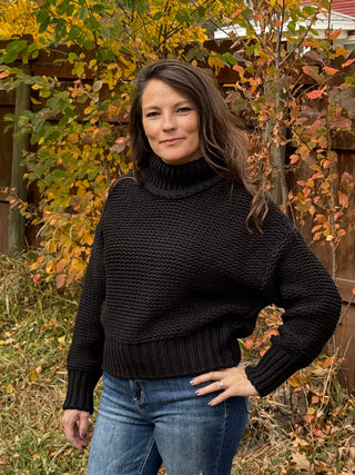 Turtle Neck Loose Knit Sweater