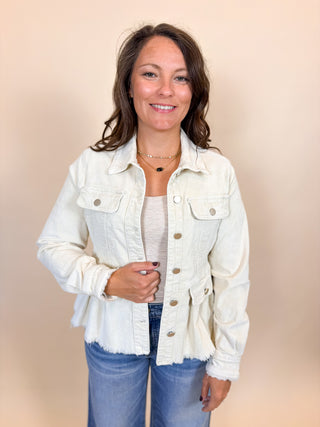 Prescott Peplum Corduroy Jacket