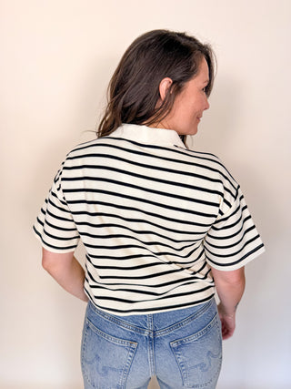 Class Monitor Striped Knit Polo