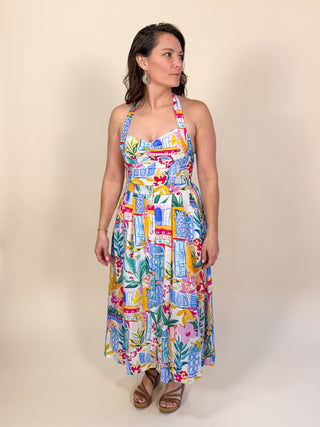 Golden Villa Button-Front Midi Skirt