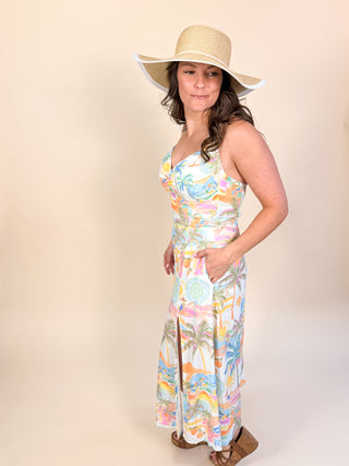 Postcard Paradise Halter Maxi Dress