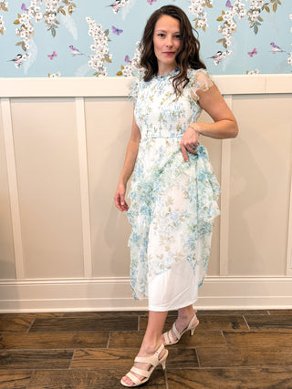 Secret Garden Maxi Dress in Blue