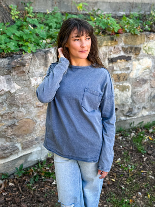 Washed Edge Knit Top