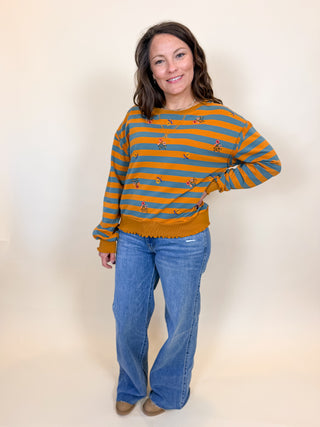 Posy Stripe Sweatshirt