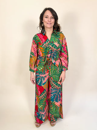 Palm Riviera Tie-Front Blouse