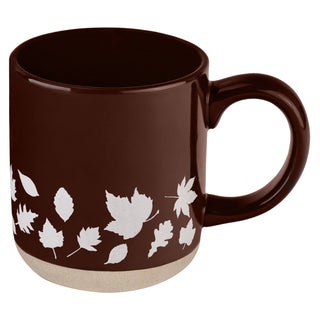 Brown Fall Leaves Stoneware Mug - Fall Decor & Gifts