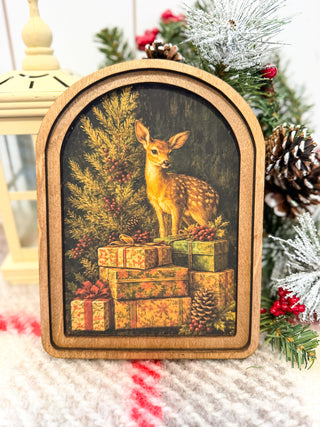 Arch Top Christmas Highland Framed Art