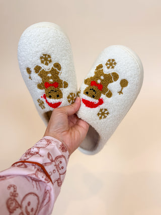 Plush Christmas Gingerbread Man Slipper