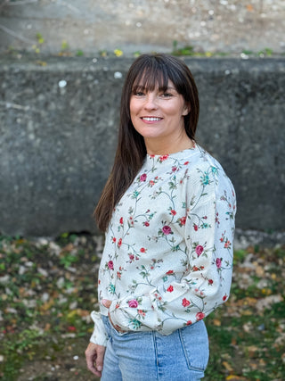Rosalie Floral Knit Sweater