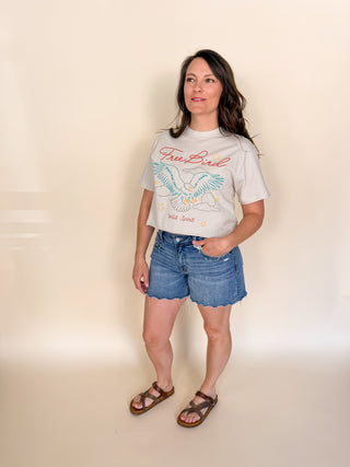 Free Bird Puff Stitch Tee