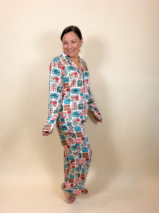 Wrapped in Joy Satin Pajama Set