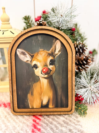 Arch Top Christmas Highland Framed Art