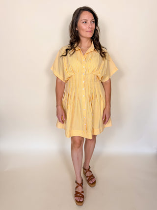 Golden Hour Stripe Shirt Dress
