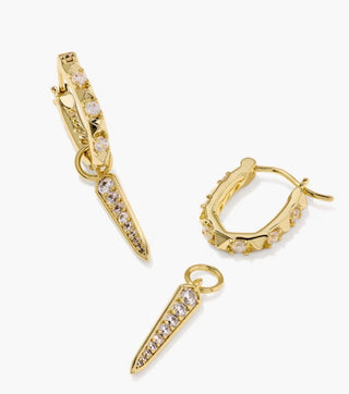 Fate Gold Charm Huggie Earrings by Kendra Scott
