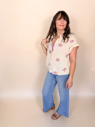 Wildflower Stitch Gauze Top