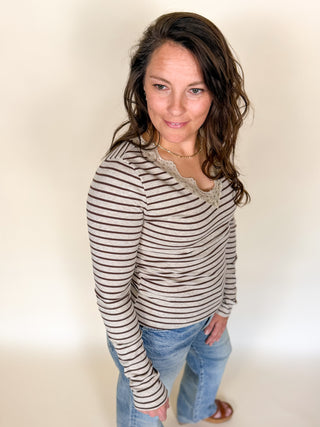 Study Session Lace Rib Top