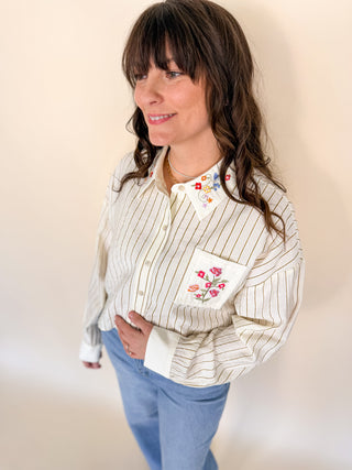 Golden Garden Embroidered Top